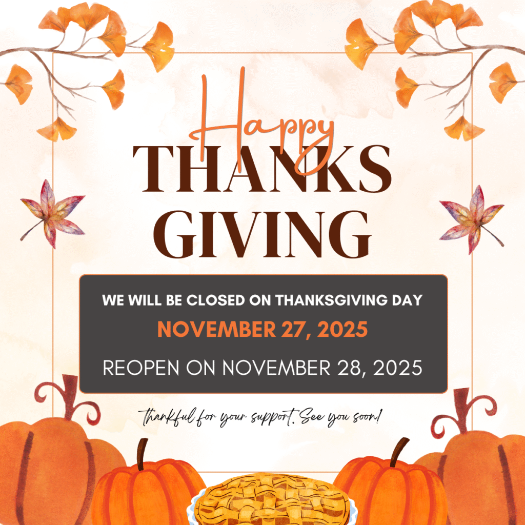 Thanksgiving Closure notice